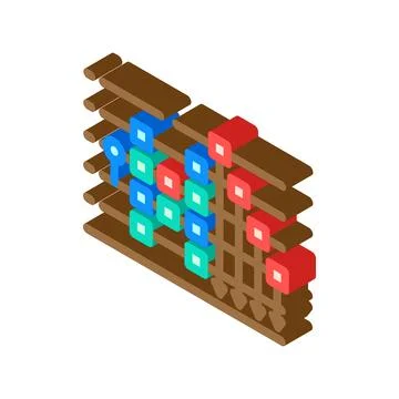 Circuit quantum technology isometric icon vector illustration Stock Illustration