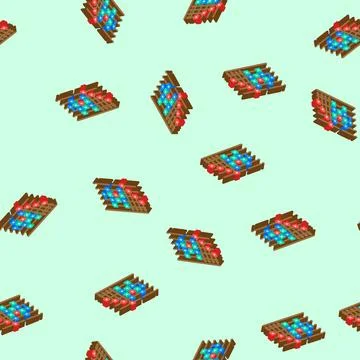 Circuit quantum technology isometric icon seamless pattern Illustrazione stock