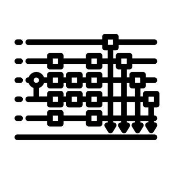 Circuit quantum technology line icon vector illustration Stock Illustration