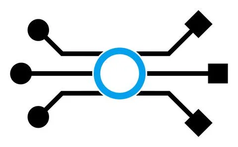 Circuit Scheme Vector Icon Flat Illustration Illustrazione stock