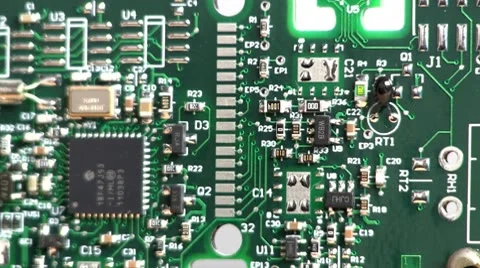 Circuit with surface mount components Stock Footage 10587197