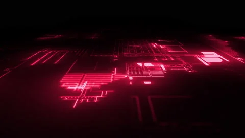 Circuit Tech World 3D 스톡 동영상 160133218