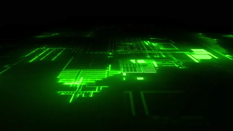 Circuit Tech World 3D 스톡 동영상 160133221