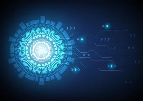 Circuit technology background with hi-tech digital data Stock Illustration