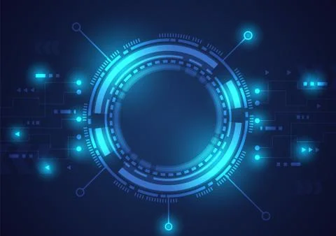 Circuit technology background with hi-tech digital data Stock Illustration