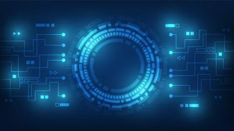 Circuit technology background with hi-tech digital data Stock Illustration