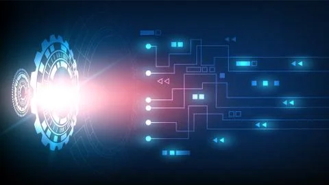 Circuit technology background with hi-tech digital data Stock Illustration