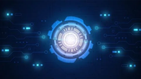 Circuit technology background with hi-tech digital data Stock Illustration