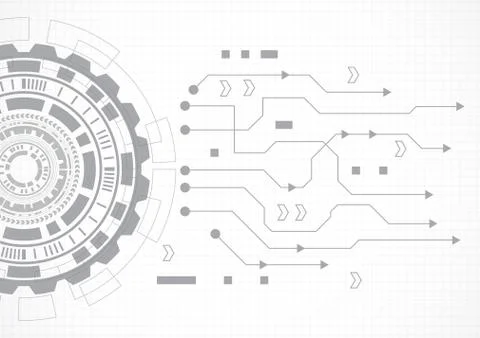 Circuit technology background with hi-tech digital data Stock Illustration