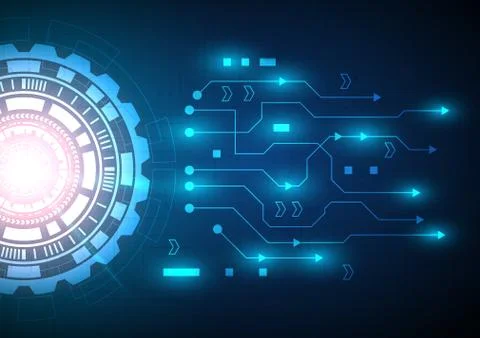 Circuit technology background with hi-tech digital data Stock Illustration