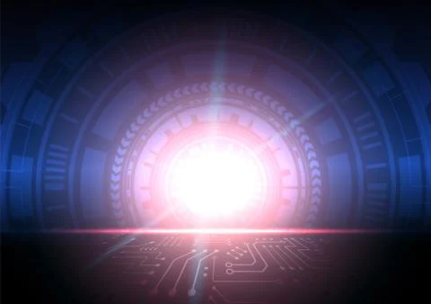 Circuit technology background with hi-tech digital data Stock Illustration