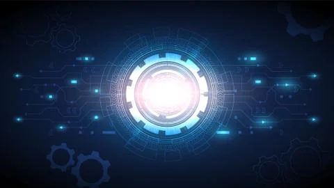 Circuit technology background with hi-tech digital data Stock Illustration