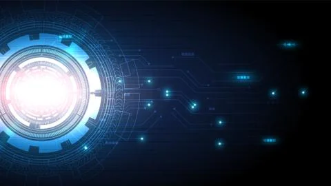 Circuit technology background with hi-tech digital data Stock Illustration