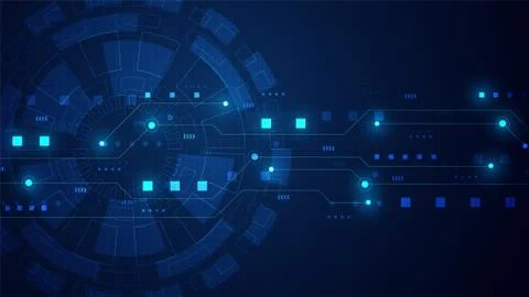 Circuit technology background with hi-tech digital data Stock Illustration