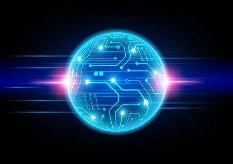Circuit technology background with hi-tech digital data Stock Illustration