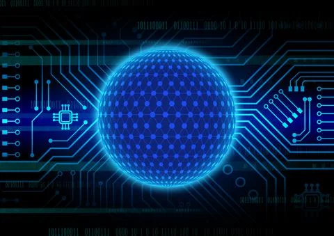 Circuit technology background with hi-tech digital data Stock Illustration