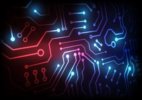 Circuit technology background with hi-tech digital data Stock Illustration