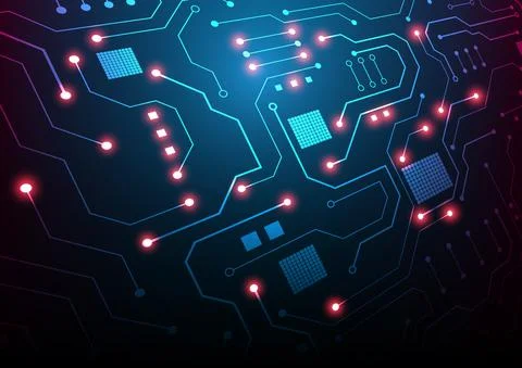 Circuit technology background with hi-tech digital data Stock Illustration