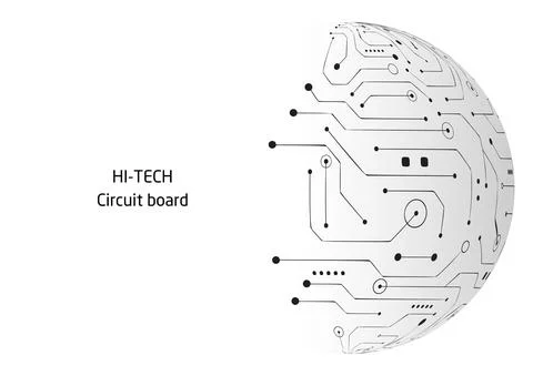 Circuit technology background with hi-tech digital data Stock Illustration