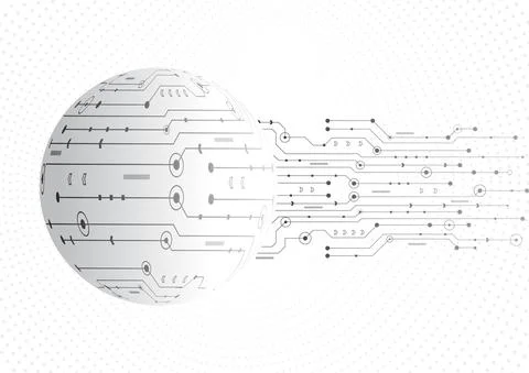Circuit technology background with hi-tech digital Stock Illustration