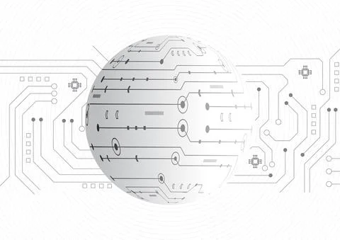Circuit technology background with hi-tech digital Stock Illustration