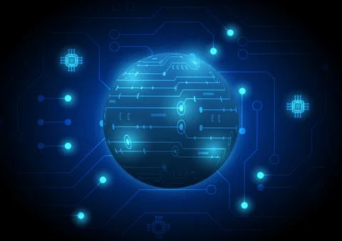 Circuit technology background with hi-tech digital Stock Illustration