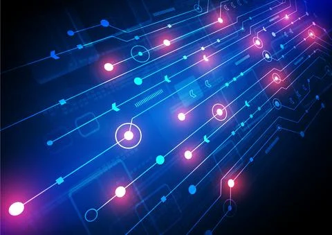 Circuit technology background with hi-tech digital Stock Illustration