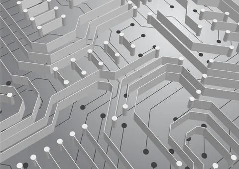 Circuit technology background with hi-tech digital data Stock Illustration