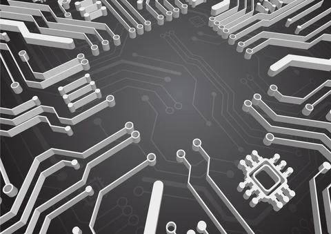 Circuit technology background with hi-tech digital data Stock Illustration