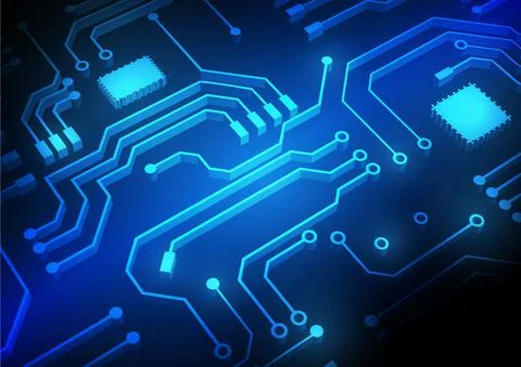 Circuit technology background with hi-tech digital data Stock Illustration