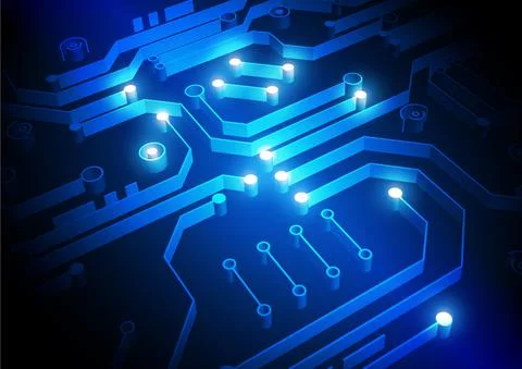 Circuit technology background with hi-tech digital data Stock Illustration