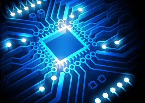 Circuit technology background with hi-tech digital data Stock Illustration