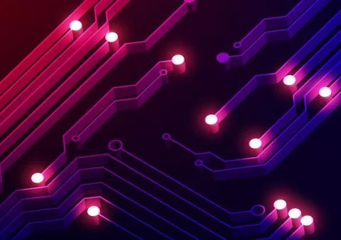 Circuit technology background with hi-tech digital Illustrazione stock