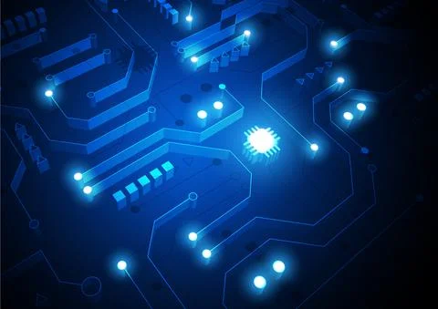 Circuit technology background with hi-tech digital Stock Illustration