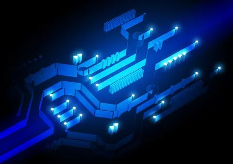 Circuit technology background with hi-tech digital Stock Illustration