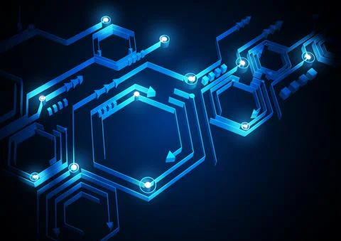 Circuit technology background with hi-tech digital Stock Illustration