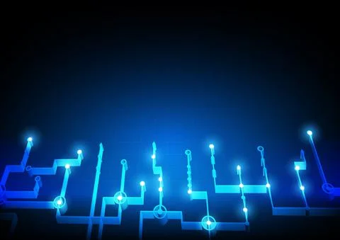 Circuit technology background with hi-tech Stock Illustration