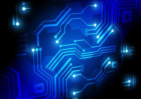 Circuit technology background with hi-tech Stock Illustration