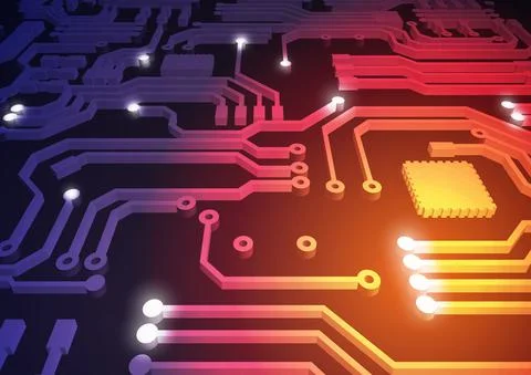 Circuit technology background with hi-tech Stock Illustration