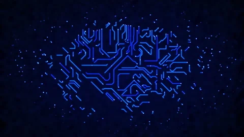 Circuit technology background transferring digital data in a 3D cyberspace loop Stock Footage 158947588