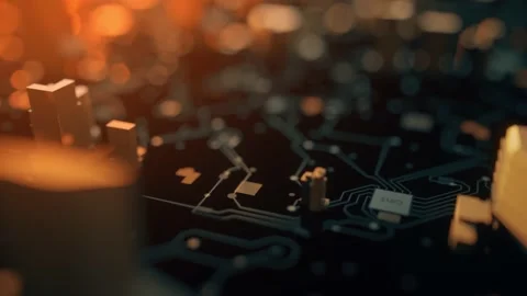 Circuit technology city 4K Stock Footage 145836551
