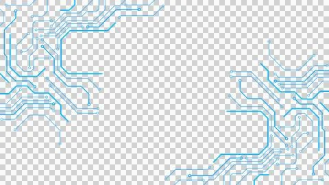 Circuit Technology Frame Border with  Blue Electronic Lines and Futuristic Digit イラスト素材