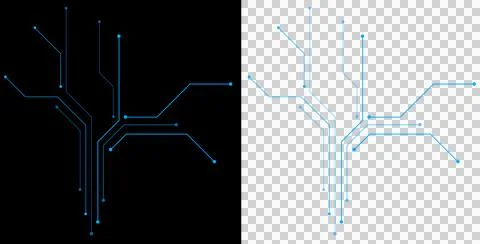 Circuit Technology Network with Blue Electronic Lines and Futuristic Digital Stock Illustration