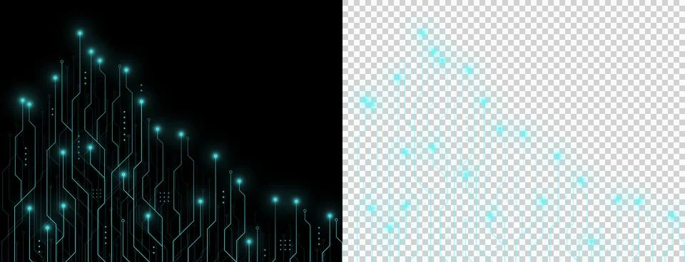 Circuit Technology Network with Glowing Digital Connections and Futuristic Elect Stock Illustration