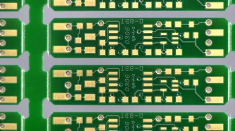 Circuit traces &amp; pads; in white light Stock Footage 10587192