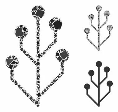 Circuit tree Composition Icon of Joggly Items Ilustração Stock