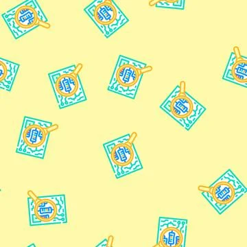 Circuit under magnifying glass vector seamless pattern Illustrazione stock