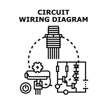 Circuit wiring diagram developing engineering electronics scheme Stock Illustration