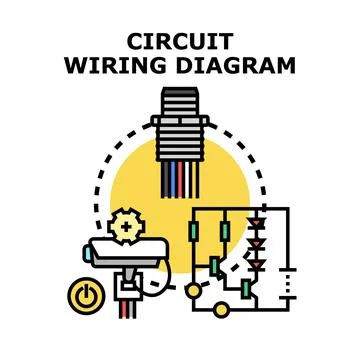 Circuit wiring diagram developing engineering electronics scheme Stock Illustration