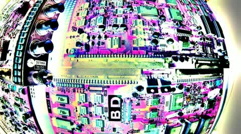Circuitboard multicolor Stock Footage 21846112